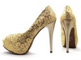 Peep Toe meia pata - Material em Couro e Tecido Ref.: 21500B